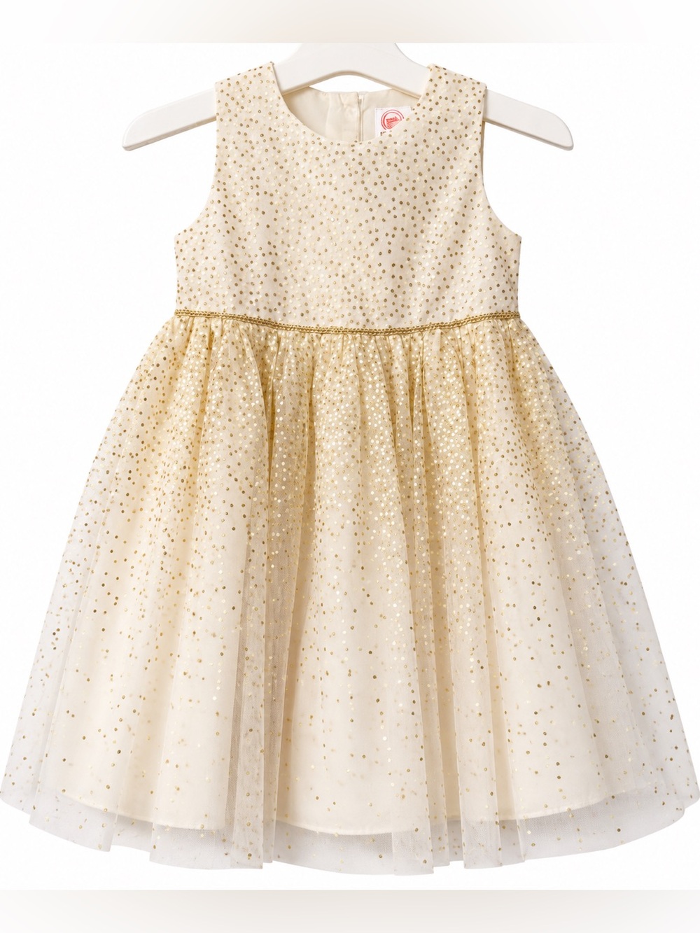 Wonder Nation Girls Gold Ivory Glitter Tulle Party Dress Size 5T